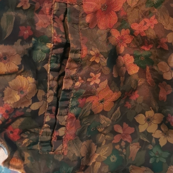 Vintage 90s Lavon Bomber Jacket Floral Khaki Large - Picture 4 of 7